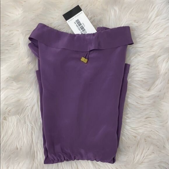 Porter Purple Silky Finish Tube Romper with Gold Tone Hardware - Picture 3 of 3